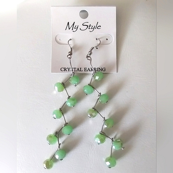 New Beaded Zig Zag Dangle Earrings - Picture 11 of 16